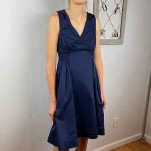 TWIN-SET by Simona Barbieri Navy V-Neck Elastic Back Cotton Dress